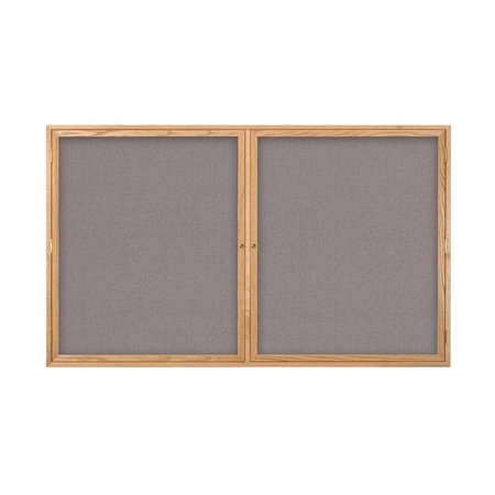 UNITED VISUAL PRODUCTS Triple Door Indoor Enclosed Easy Tack Bo UV333EZ-BLACK-SATIN